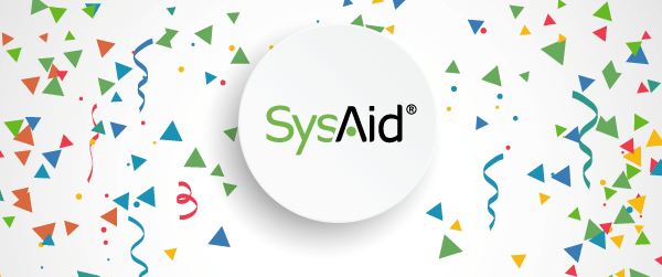 SysAid logo surrounded by vibrant confetti, symbolizing ITSM excellence and seamless Help Desk solutions. - SysAid